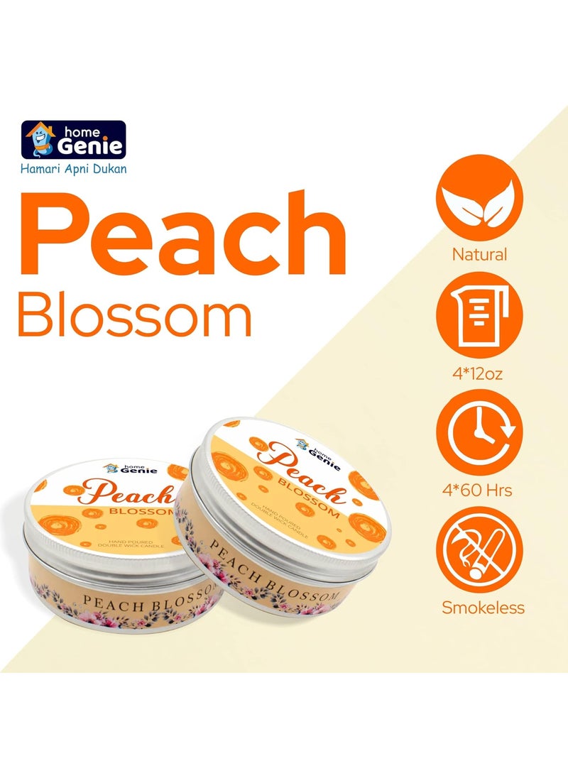 HOME GENIE Home Genie Double Wick Peach Candle Dual Wick Candle Long Burn Twin Wick Candle Candles for Home Dcor Diwali Birthday Party Wedding Romantic Dinner Burning Time Approx 25 Hours  - Image 3