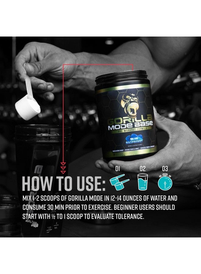 Gorilla Mind Base Pre Workout - Raises Nitric Oxide Intense Focus & Drive Endurance Power - L-Citrulline, L-Tyrosine, Betaine, Alpha-GPC, Caffeine, Huperzine A - 360 Grams (Cherry Blackout) - Image 3