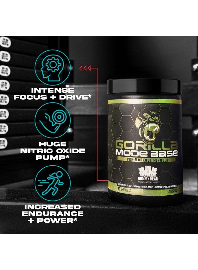 Gorilla Mind Base Pre Workout - Raises Nitric Oxide Intense Focus & Drive Endurance Power - L-Citrulline, L-Tyrosine, Betaine, Alpha-GPC, Caffeine, Huperzine A - 360 Grams (Cherry Blackout) - Image 2