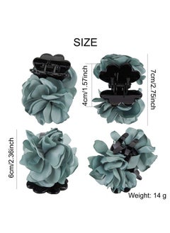 Lawie 6 Small Pack Black Red Pink Green Rose Flower Bows Banana Plastic Hair Claw Ponytail Holder Clips Jaw Barrettes Grips Clamps Buns Chignon Accessories For Women Girl  - Image 4