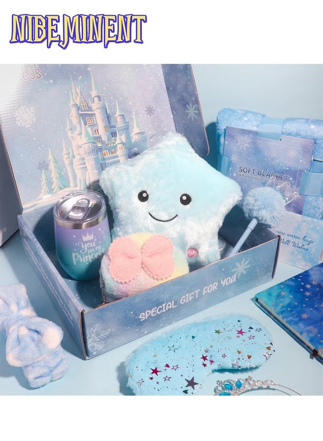 NIBEMINENT Beauenty Ice Star Gift Box Set for Girls Age 6-10, Star Gift Box Set for Girls, Girl Gifts with Blue Blanket Eye Mask and Tumbler, New Year Birthday Children's Day Gifts for Girls﻿ (Blue) - Image 3