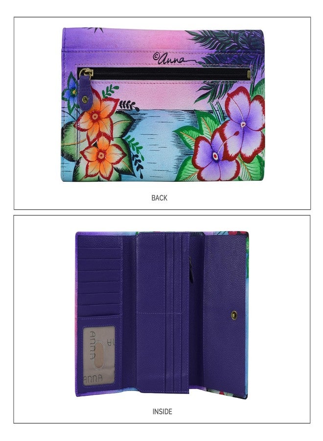 Anna by Anuschka Women’s Hand-Painted Genuine Leather Two Fold Wallet - Tropical Flamingos - Image 3