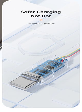High quality braided cable C To C , 2 meter long, supports fast charging up to 60 watts, Black - view 5