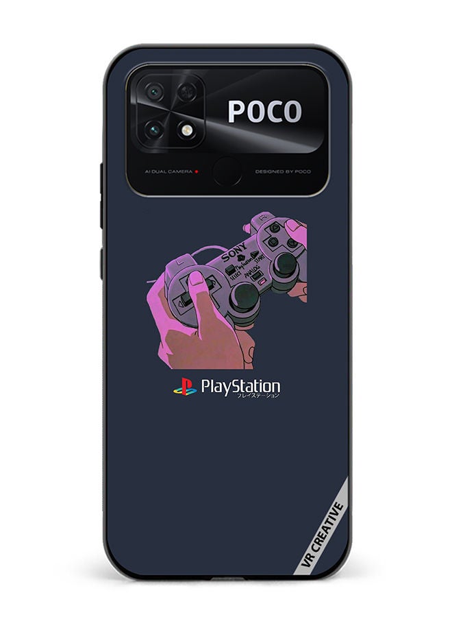VR CREATIVE Protective Case Cover For Xiaomi Poco C40 Playstation Design Multicolour - Image 1