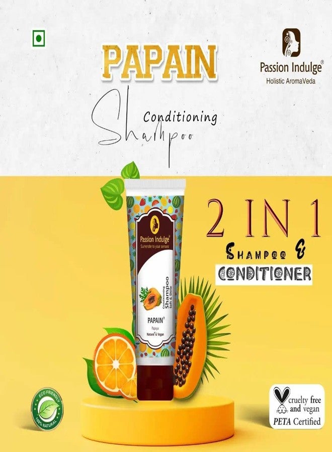 Passion Indulge Papain Conditioning Shampoo for Soft and Shining Hair | Natural Vegan | Peta Certified | Pack Of 2 - Image 3
