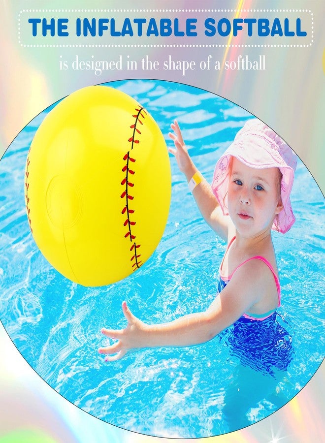 Sonarun 16 Pack 12 Inch Inflatable Baseball Sports Beach Ball Blow Up Softball Summer Beachball for Pool Float Toys Outdoor Activity, Yellow - Image 5