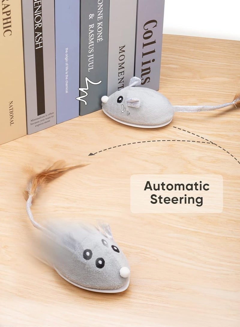 Interactive Cat Toys, Indoor Cat Toys Cat Feather Toys Automatic Cat Toys Cat Mouse Toys with Feather Tail Kitten Toys with USB Charging - Image 4