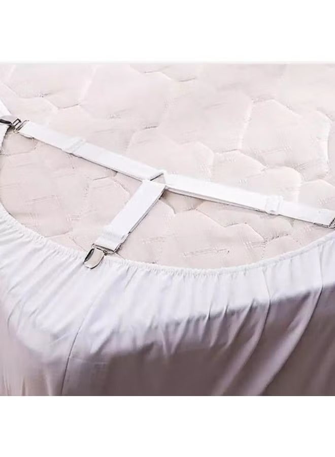 4PCS Bed Sheet Straps, Adjustable Elastic Fasteners with Metal Clips, Triangle Sheet Fasteners, Fitted Bed Sheet Holders for Bed, Mattress Cover, Fitted Bed Sheets, Sofa Cushion - Multiple Colors Available - Image 2