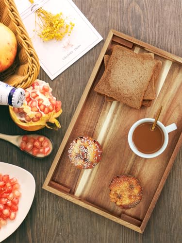 Nuvograin Wood Bread Cutting Board With Slicer, Crumb Tray and Holder - Serving Tray for Kitchen, Color Combination Design - For Cake, Bagels - 9.53" Wide x 1.46" Tall - Image 2