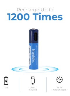 blupebble Blucell Type C AAA 500mAh Rechargeable Batteries  - Image 3