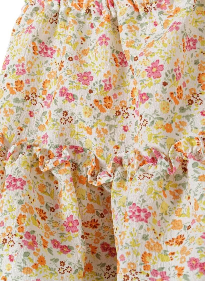 MINOTI Kids Girls' Ruffle Cotton Skirt – Elastic Waist, Summer Lightweight