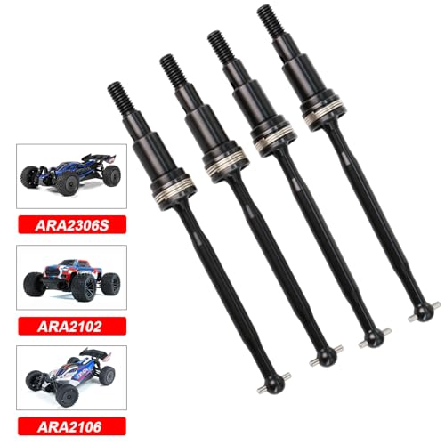 POLANTA 45 Steel CVD Driveshaft Front Rear Drive Shafts Set for ARRMA 118 Granite GROM 114 Typhon GROM Upgrade PartsDrive Shaft Thickened Upgraded Version Black - Image 5