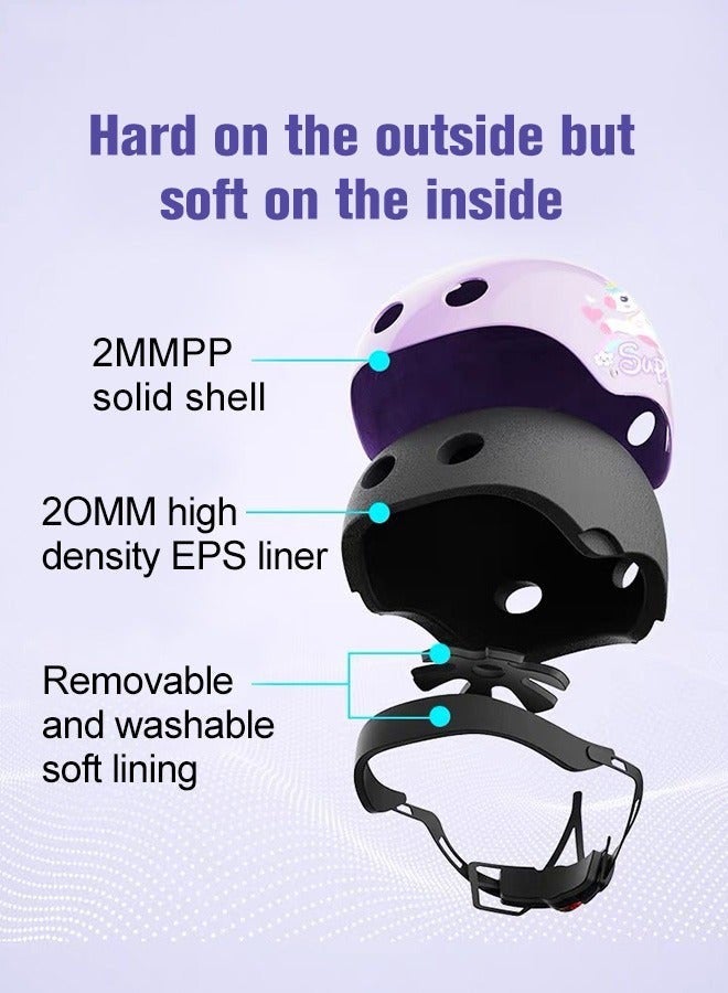 DURKU Adjustable Helmet and Pads Set for Kids - Sports Protective Gear with Adorable Pattern, Ideal for Activities like Cycling, Skateboard, Scooter, Roller Skating - Perfect Gift - Image 4