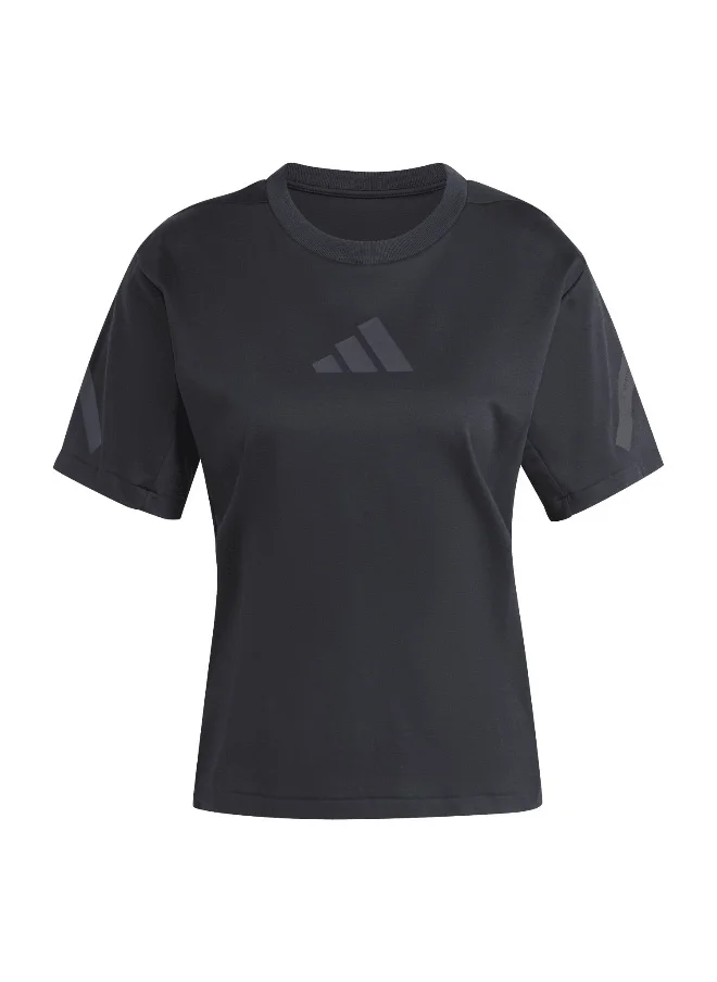 Adidas Adidas W Z.N.E. Tee Black Training T-Shirts For Women Xs