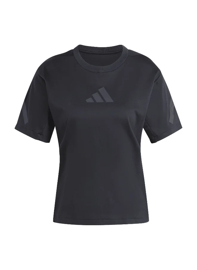 Adidas Adidas W Z.N.E. Tee Black Training T-Shirts For Women Xs