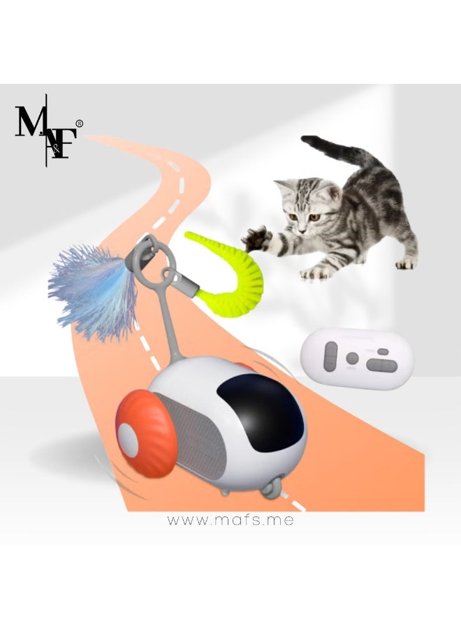 Necomi Remote Control Cat Toy,Upgraded Interactive Cat Toys for Indoor Cats,Smart Cat Toy Car with Feathers,Cat Mouse Toys,rc Interactive Cat Toy Self Play,USB Rechargeable - Image 1