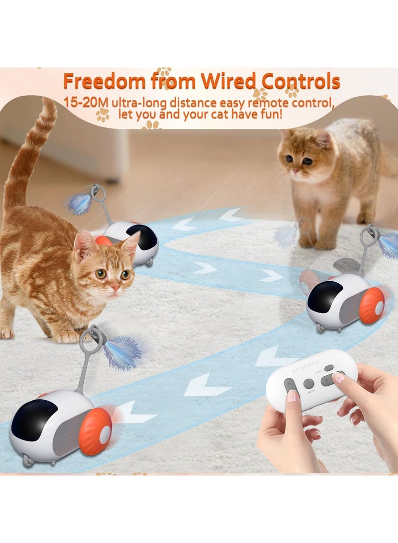 Necomi Remote Control Cat Toy,Upgraded Interactive Cat Toys for Indoor Cats,Smart Cat Toy Car with Feathers,Cat Mouse Toys,rc Interactive Cat Toy Self Play,USB Rechargeable - Image 3