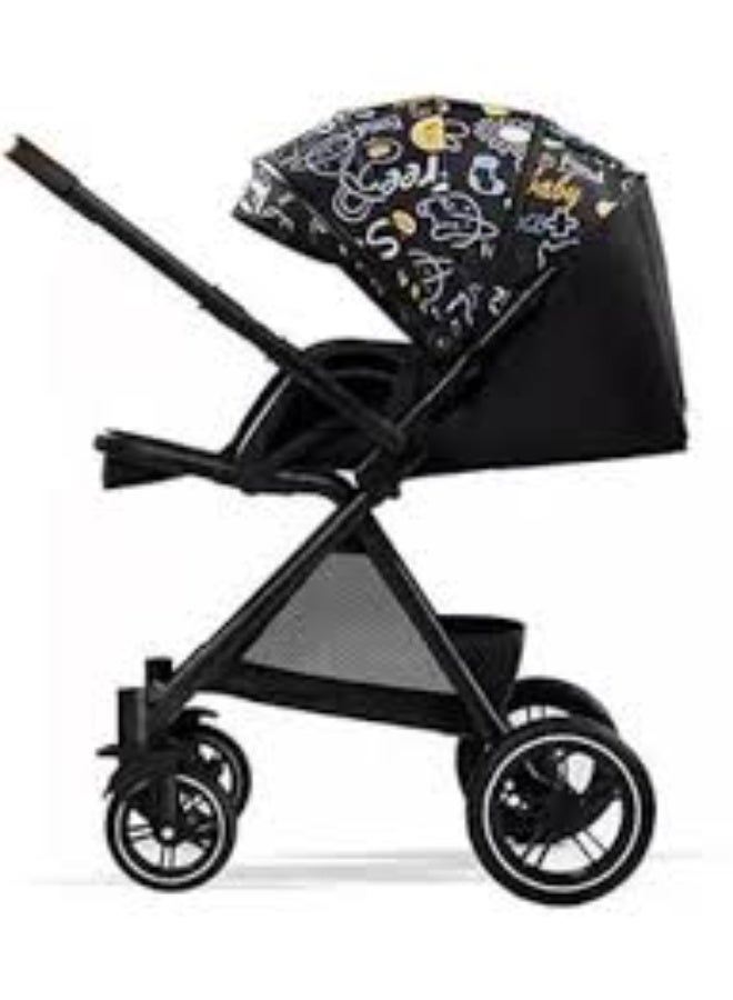 عربة أطفال A10 الفاخرة - عربة أطفال قابلة للطي عالية الجودة بتصميم أنيق - لون أسود - Image 5