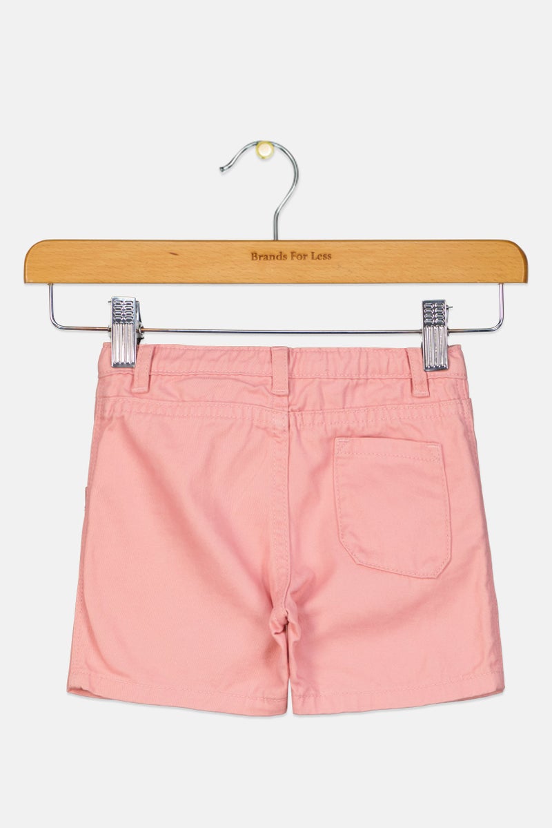 Ginger Snaps Toddlers Girl Solid Basic Shorts, Peach - Image 2