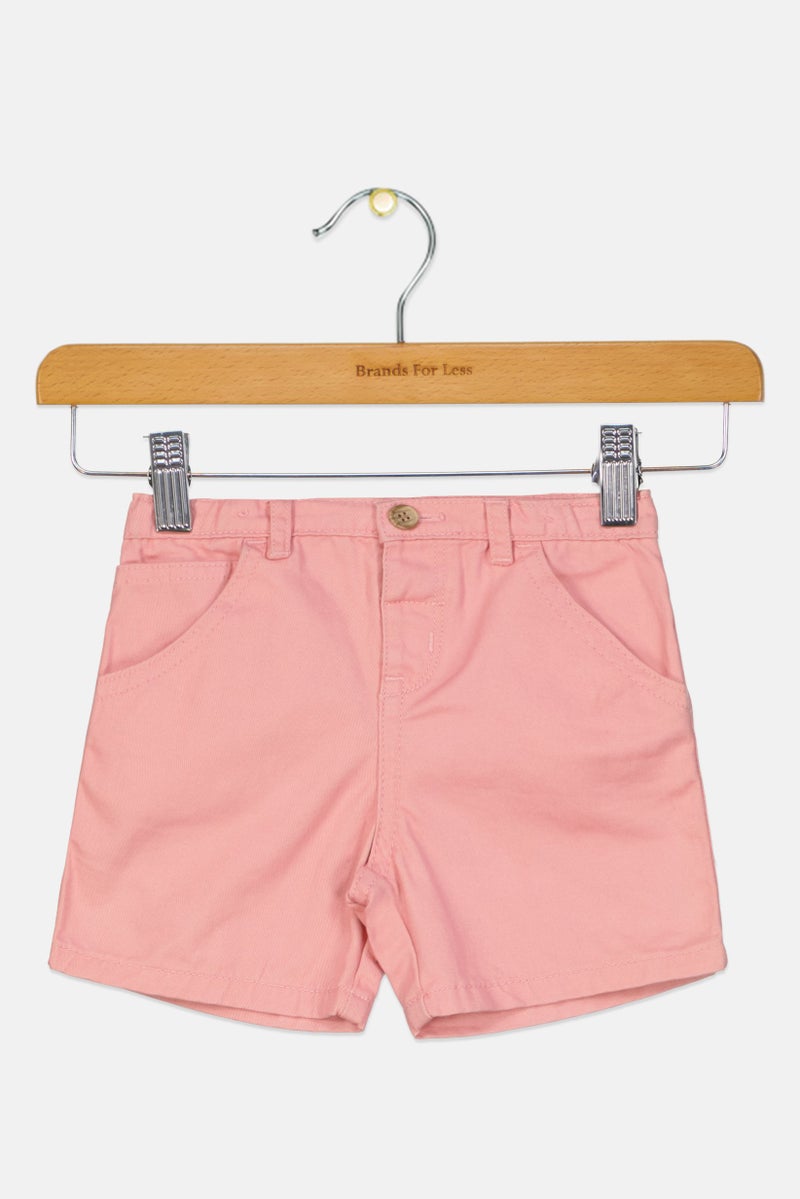 Ginger Snaps Toddlers Girl Solid Basic Shorts, Peach - Image 1