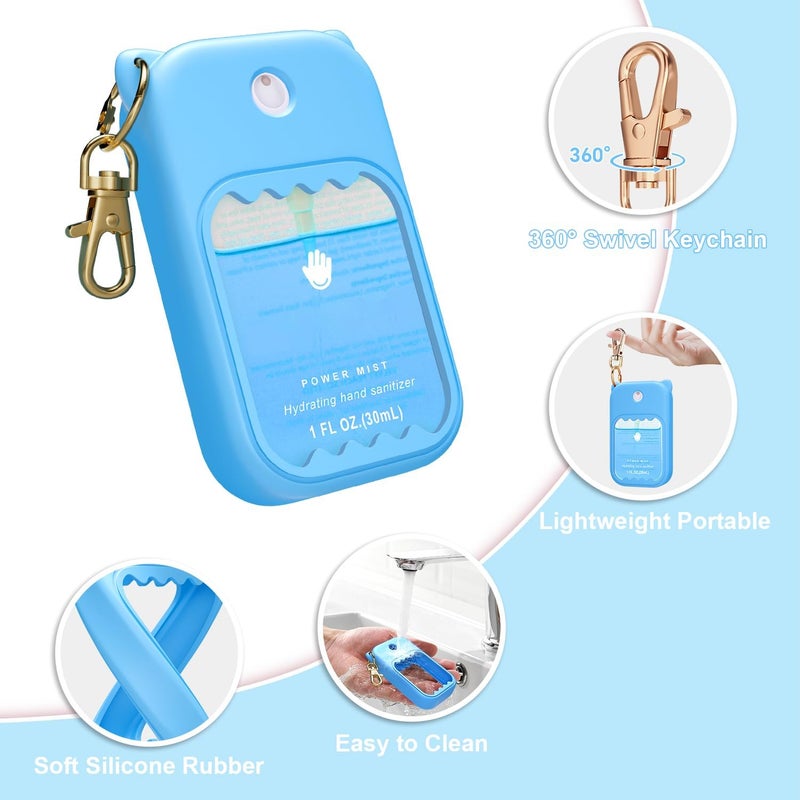 Field test upgraded craftsmanship Hand Sanitizer Spray Case for Touchland Silicone Touchland Case Keychain Cute Hand Sanitizer Spray Holder Compatible with Touchland Power Mist Gentle Mist Glow Mist, Sky Blue Home & light industrial compatible - Image 2