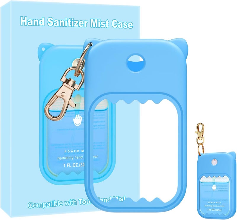 Field test upgraded craftsmanship Hand Sanitizer Spray Case for Touchland Silicone Touchland Case Keychain Cute Hand Sanitizer Spray Holder Compatible with Touchland Power Mist Gentle Mist Glow Mist, Sky Blue Home & light industrial compatible - Image 1