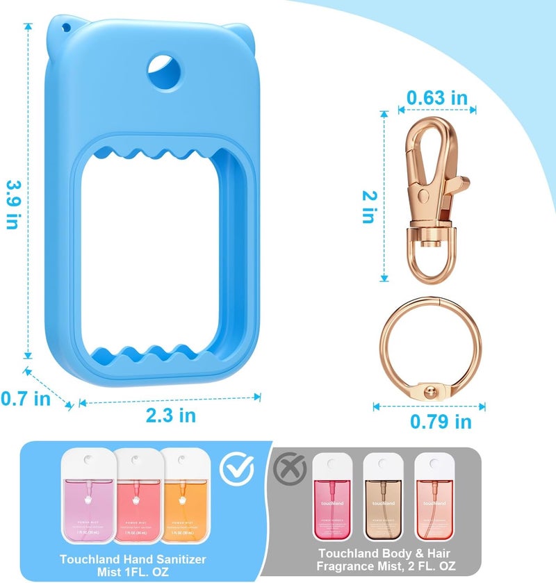 Field test upgraded craftsmanship Hand Sanitizer Spray Case for Touchland Silicone Touchland Case Keychain Cute Hand Sanitizer Spray Holder Compatible with Touchland Power Mist Gentle Mist Glow Mist, Sky Blue Home & light industrial compatible - Image 4