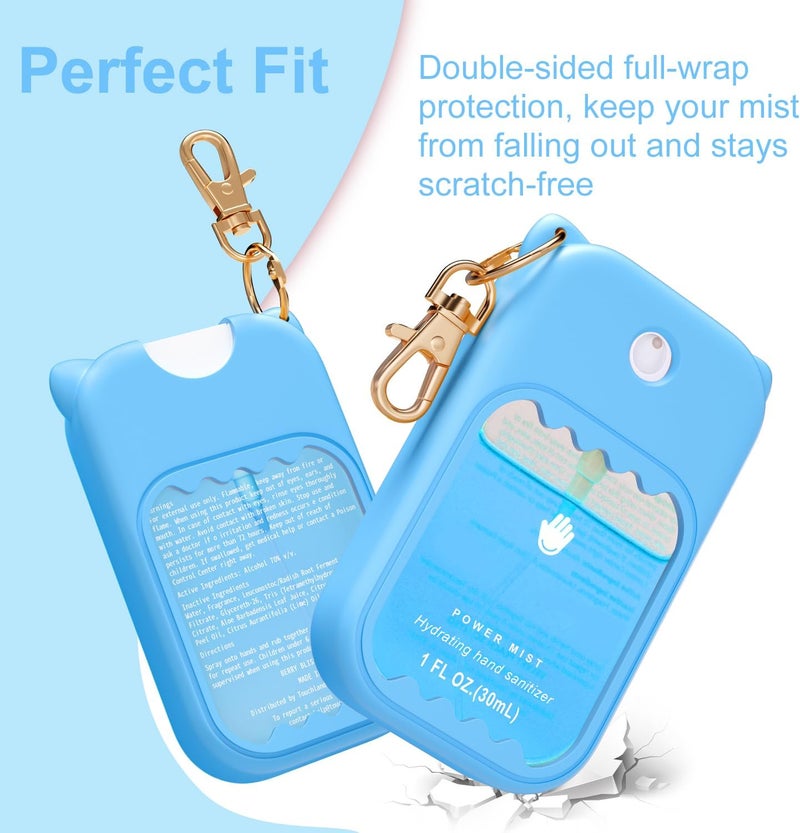 Field test upgraded craftsmanship Hand Sanitizer Spray Case for Touchland Silicone Touchland Case Keychain Cute Hand Sanitizer Spray Holder Compatible with Touchland Power Mist Gentle Mist Glow Mist, Sky Blue Home & light industrial compatible - Image 5