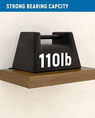 LEOPO Black 4 Pack-8 inch Floating Shelf Bracket, Hidden Brackets for Floating Wood Shelves - Image 5