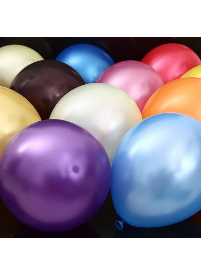 Rubber Pack Of 50 Metallic Color Balloons For Birthday Decoration Baby Shower Anniversary Wedding Decorations Balloons Metallic Themed Decoration Items Kit