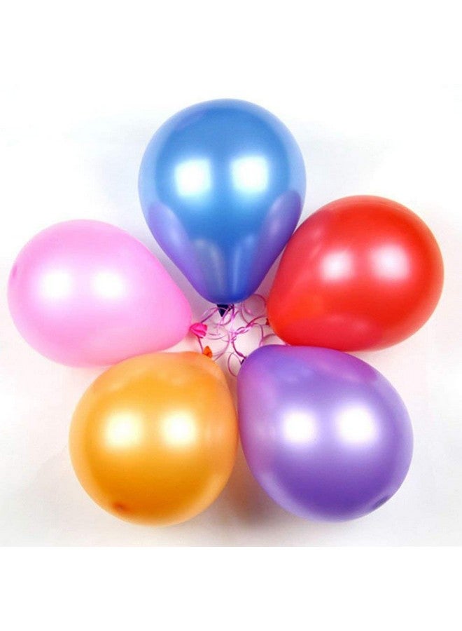 Rubber Pack Of 50 Metallic Color Balloons For Birthday Decoration Baby Shower Anniversary Wedding Decorations Balloons Metallic Themed Decoration Items Kit