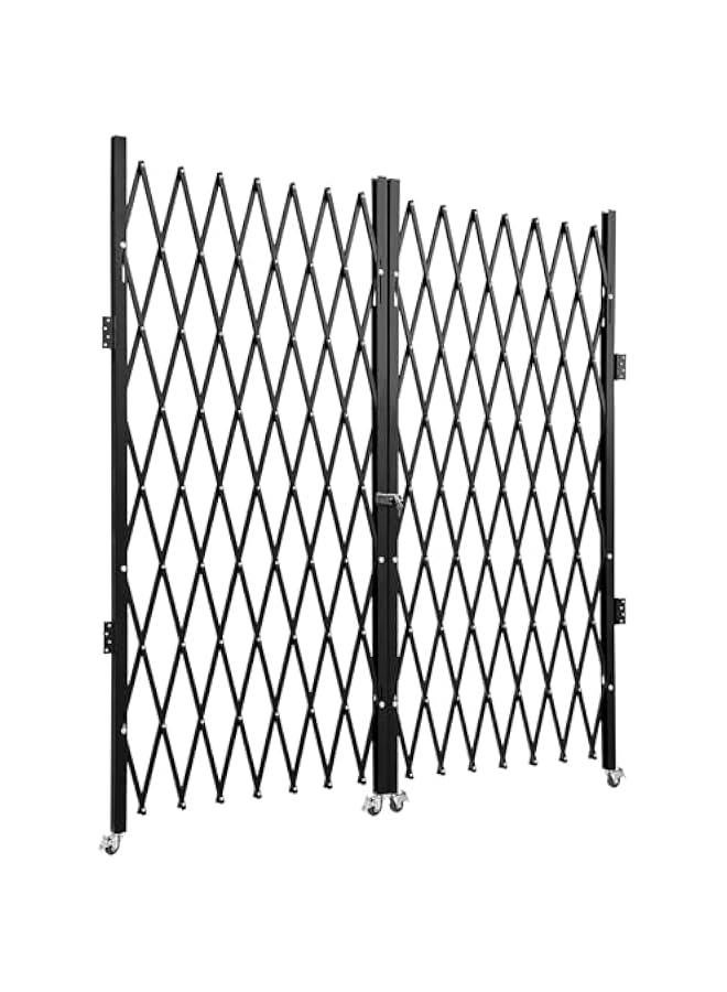 Arabest Double Folding Security Gate, 87 H x 150 W Folding Door Gate, Steel Accordion Security Gate, Flexible Expanding Security Gate, 360° Rolling Barricade Gate, Scissor Gate or Door with Keys - Image 4