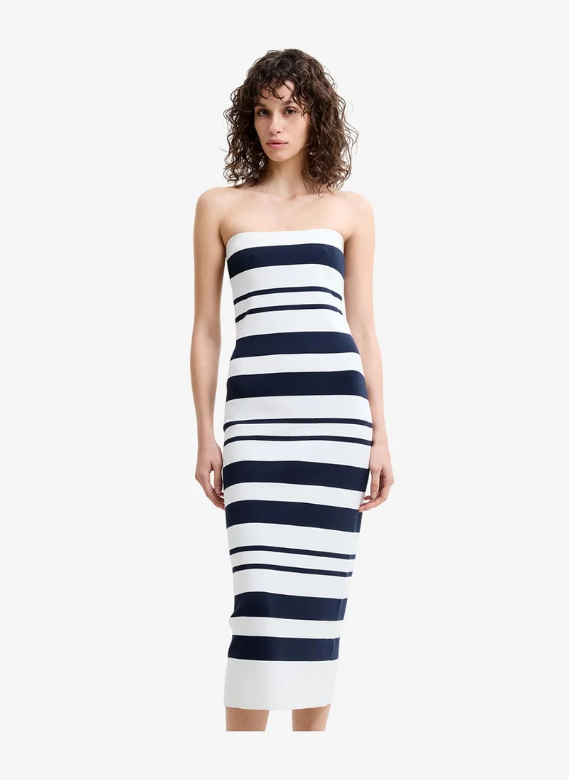 Women's Summer White-Marine Maxime Knit Strapless Midi Dress
