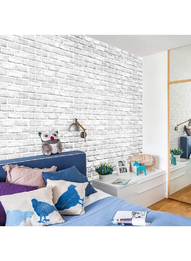 Univocean Modern White Brick Wallpaper, 3D Pattern Self Adhesive Peel and Stick Wall Paper (PVC Vinyl Stickers, 500 x 45 cm, White) - Image 4