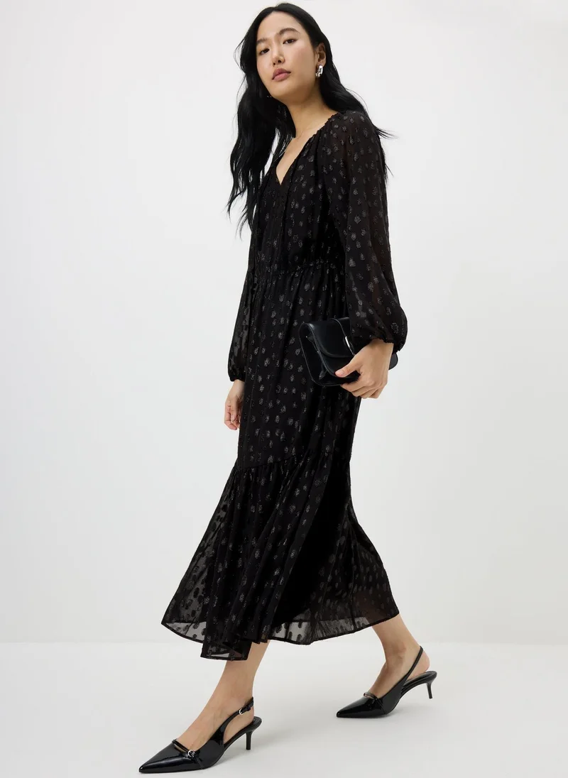 Black Chiffon Midaxi Dress