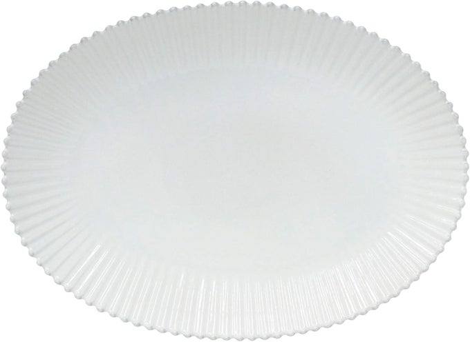 CERAMIC STONEWARE 20 OVAL PLATTER PEARL COLLECTION WHITE MICROWAVE DISHWASHER OVEN FREEZER SAFE DINNERWARE FOOD SAFE GLAZING RESTAURANT QUALITY SERVEWARE