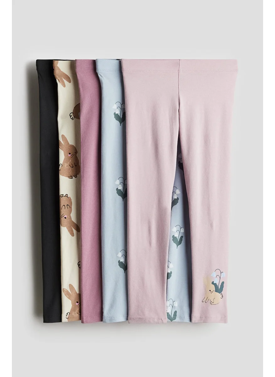 H&M 5-Pack Cotton Leggings