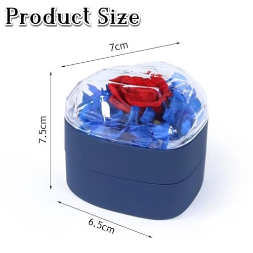 TLISMI Preserved Flower Heart Shape Ring Box | Elegant Diamond-Faced Jewellery Gift Box for Ring, Earrings & Necklace | Romantic Proposal, Engagement & Valentine’s Day Gift for Girls & Women - Image 4