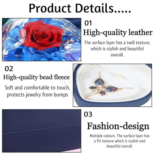 TLISMI Preserved Flower Heart Shape Ring Box | Elegant Diamond-Faced Jewellery Gift Box for Ring, Earrings & Necklace | Romantic Proposal, Engagement & Valentine’s Day Gift for Girls & Women - Image 5