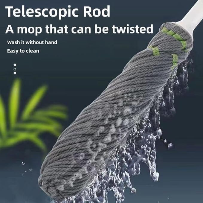 Burmy Microfiber Mop Self Wringing Easy Squeeze Twist Design for Wet Mopping Household Cleaning Tool for Tile Linoleum Laminate Floors Extendable Metal Handle - Image 4