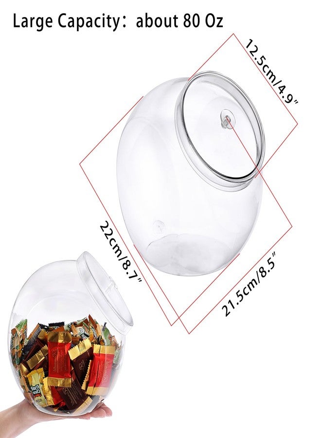 ELLDOO Clear Slanted Plastic Storage Jar with Lid, 80 Oz Wide Mouth Laundry Pods Container, Coffee Pods Holder for Nespresso K Cup, Candy Cookie Jars for Coffee Bar Kitchen Breakroom - Image 2