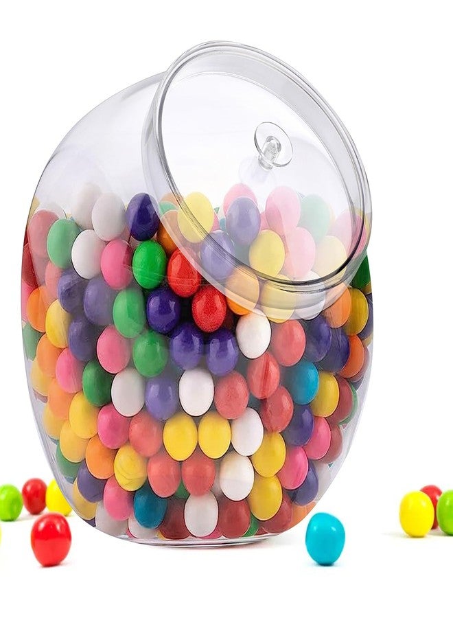 ELLDOO Clear Slanted Plastic Storage Jar with Lid, 80 Oz Wide Mouth Laundry Pods Container, Coffee Pods Holder for Nespresso K Cup, Candy Cookie Jars for Coffee Bar Kitchen Breakroom - Image 1