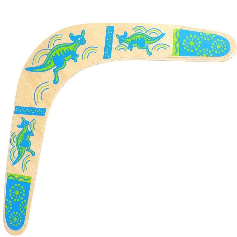 Inborntrait Boomerang for Kids, Australia Style Handmade Wooden Authentic Boomerang, V-Shaped Returning Boomerangs for Ages Above 10 Years Old Kids and Adult- Blue - Image 1
