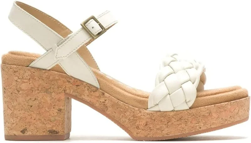 Hush Puppies HUSH PUPPIES White Leather Platform Sandals