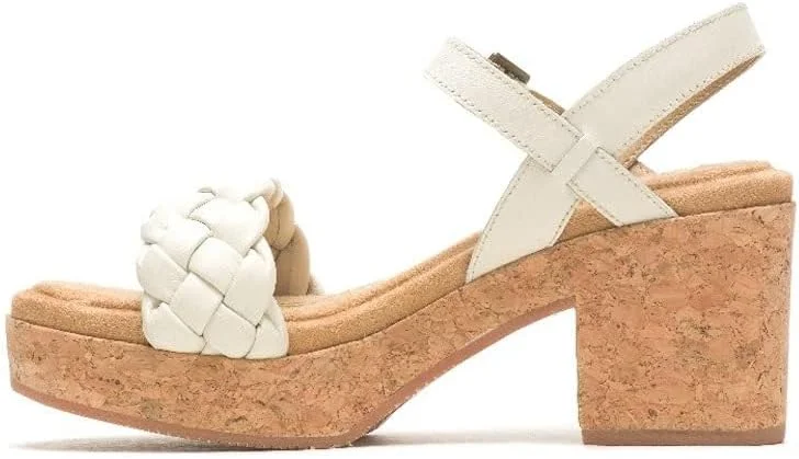 Hush Puppies HUSH PUPPIES White Leather Platform Sandals