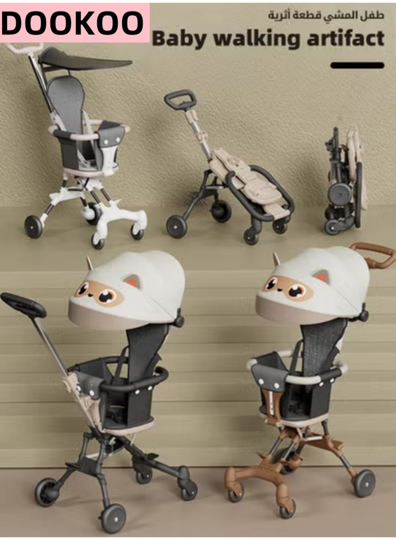 دوكو عربة أطفال، عربة سفر خفيفة للرضع، قابلة للطي بأربع عجلات وطية مدمجة مع حمالة كتف للأطفال من عمر 6-60 شهرًا، مناظر طبيعية مرتفعة - Image 3