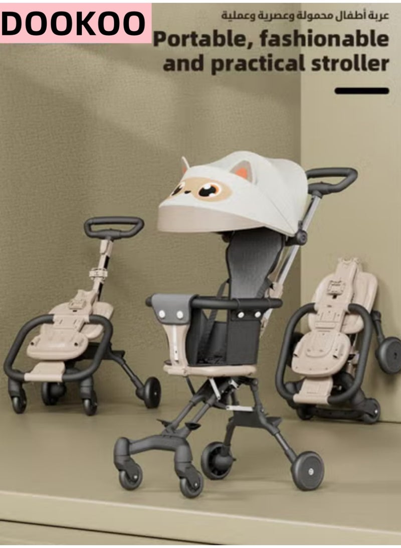 دوكو عربة أطفال، عربة سفر خفيفة للرضع، قابلة للطي بأربع عجلات وطية مدمجة مع حمالة كتف للأطفال من عمر 6-60 شهرًا، مناظر طبيعية مرتفعة - Image 2