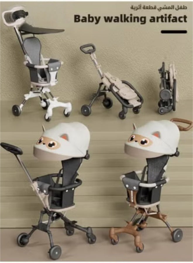 ميكسد عربة الطفل ، عربة سفر خفيفة الوزن للأطفال ، كابينة سفر قابلة للطي مع 4 عجلات وحزام الكتف المظلة المدمجة للطفل الصغار عالية المناظر الطبيعية - Image 5