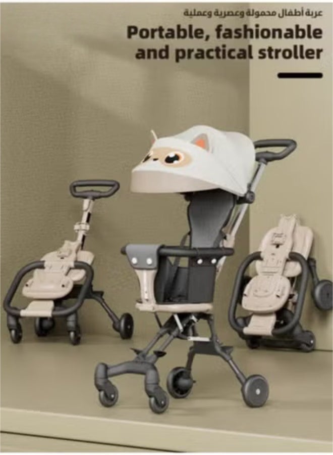 ميكسد عربة الطفل ، عربة سفر خفيفة الوزن للأطفال ، كابينة سفر قابلة للطي مع 4 عجلات وحزام الكتف المظلة المدمجة للطفل الصغار عالية المناظر الطبيعية - Image 1