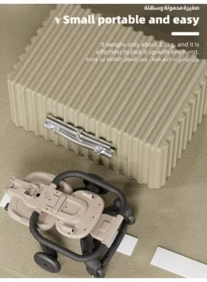 ميكسد عربة الطفل ، عربة سفر خفيفة الوزن للأطفال ، كابينة سفر قابلة للطي مع 4 عجلات وحزام الكتف المظلة المدمجة للطفل الصغار عالية المناظر الطبيعية - Image 3